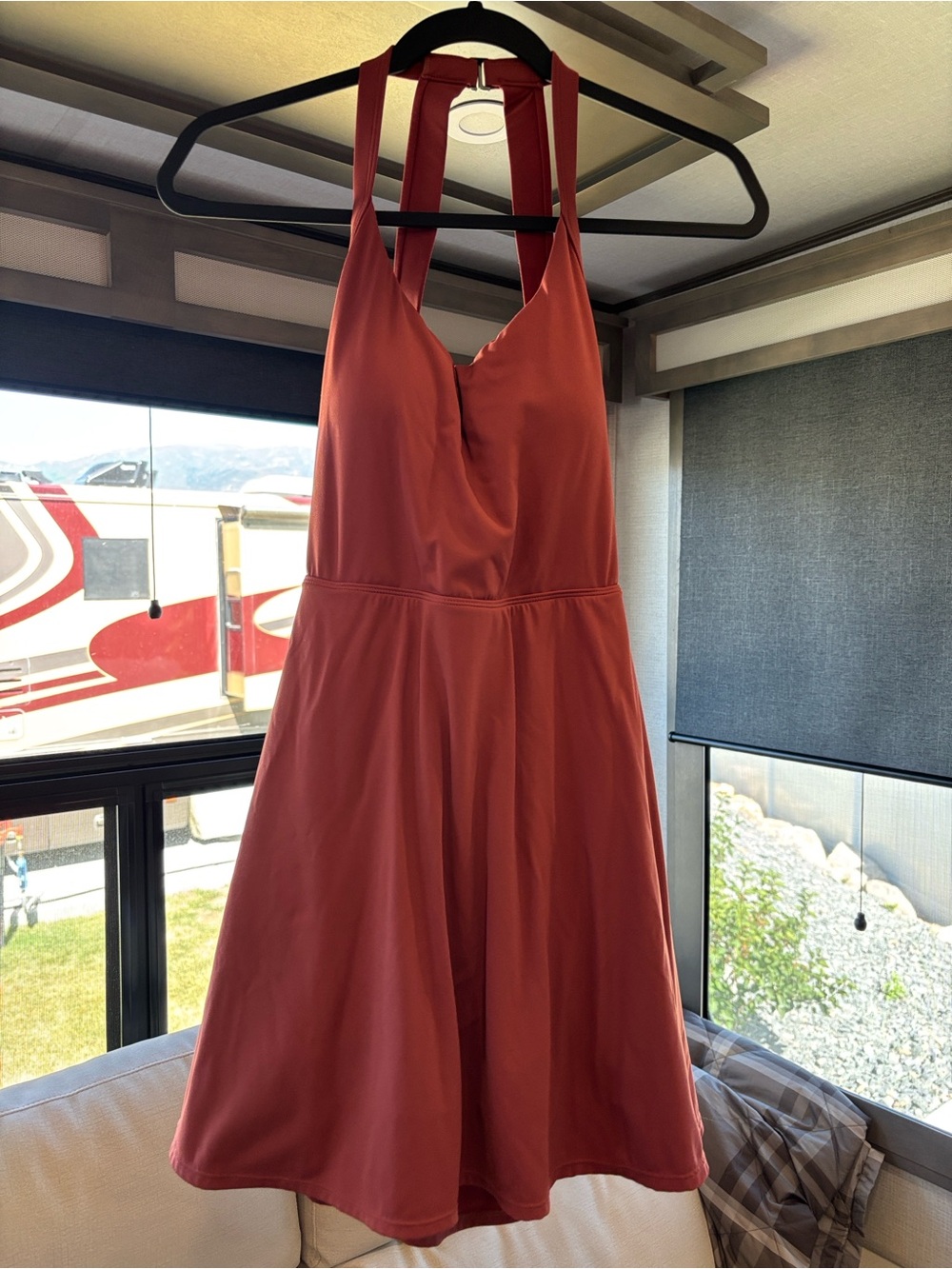 Halara SoftlyZero dress with built in bra and easy peezy access attached shorts - Picture 5 of 7